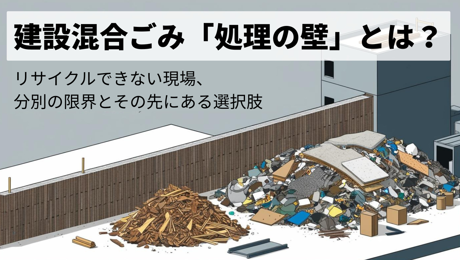 建設混合ごみ「36.8％の壁」とは何か？｜リサイクルできない現場、分別の限界とその先にある選択肢